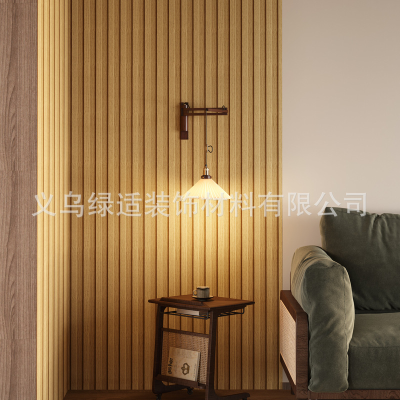 外贸工厂自粘木纹格栅条纹墙纸3d木纹格子背景墙贴纸temu贴标代发|undefined