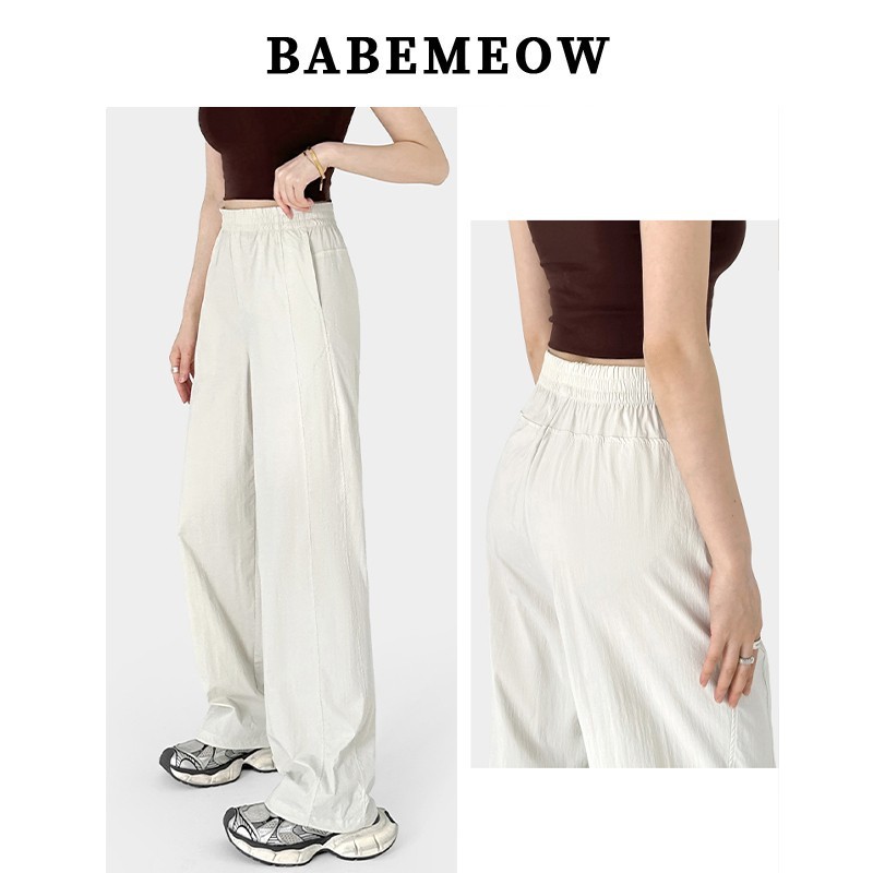 Babemeow【速干工装裤】高腰显瘦百搭休闲裤宽松直筒阔腿运动裤子|undefined