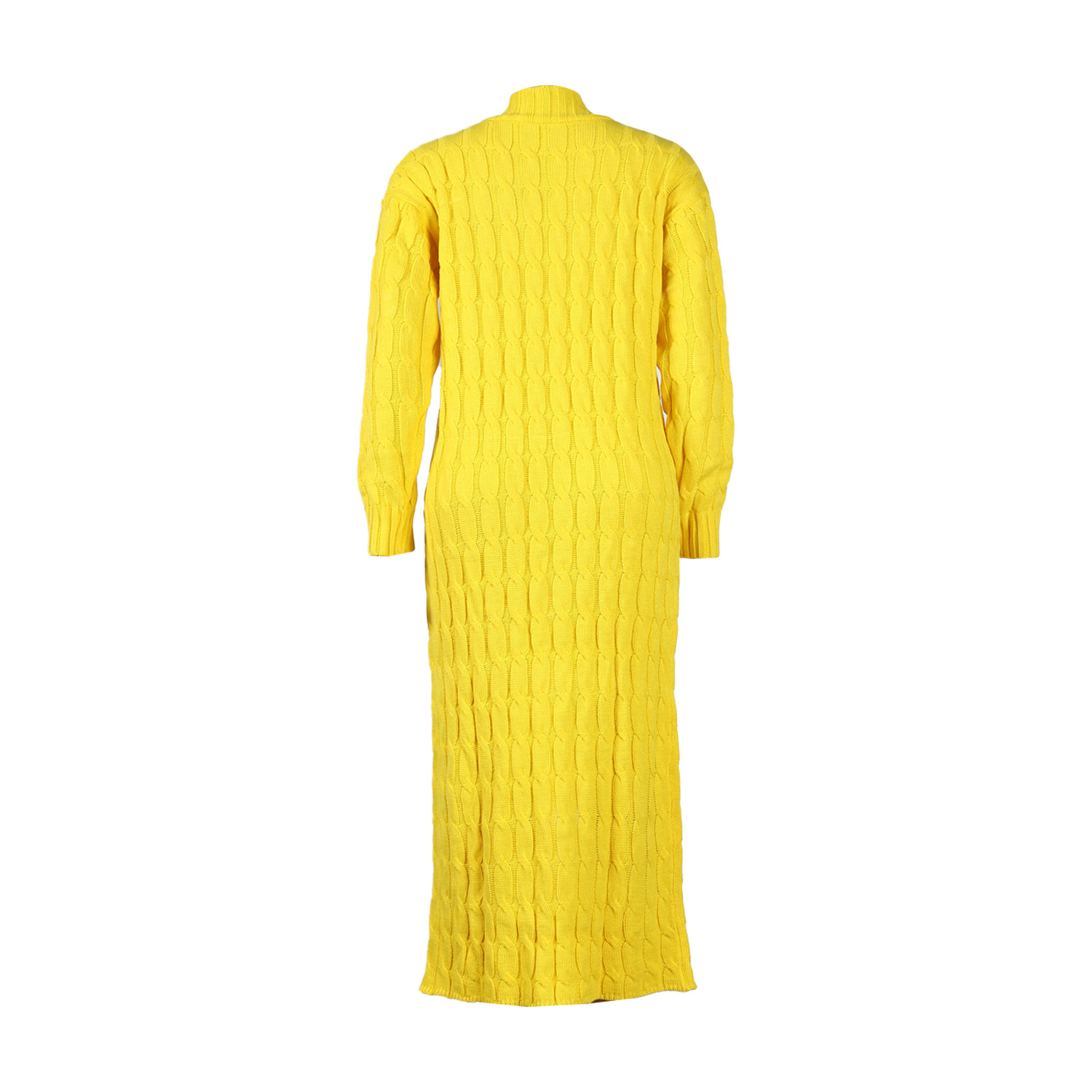 Damen Strickjacke Lang Aus Grobstrick In Unifarben Wintermantel_voghion.com