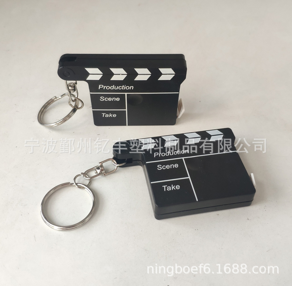 En stock película rodaje Forma de cinta métrica de plástico pequeña cinta llavero cinta métrica de dibujos animados cinta métrica 1,5 m cinta métrica