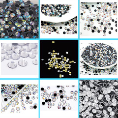 跨境直供精品幻彩色燙鑽熱熔膠低半成品水鑽批發熱賣服裝飾品輔料