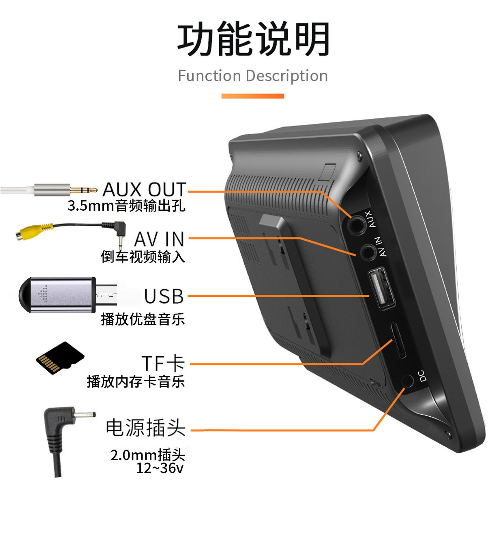 Cross-Border New Product 7inch Portable Wireless Carplay Car Mp5 Player Multimedia Bluetooth 7inch Pnd