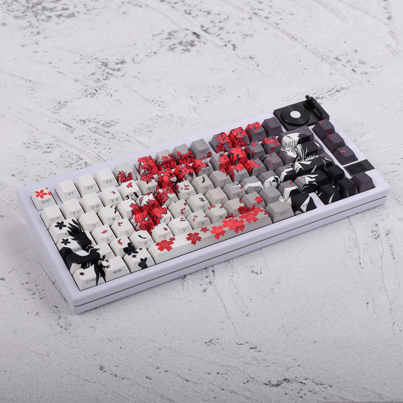 Womier Gray Markima Sakura Raven Keycap Fit wooting60he Tarantula Mechanical Wireless
