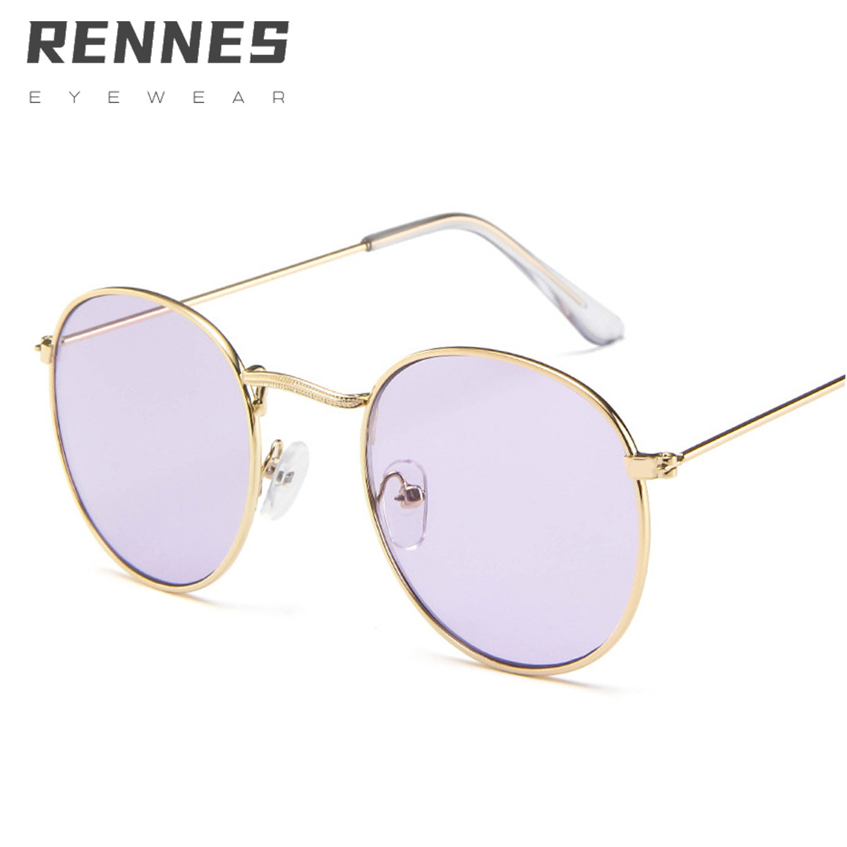 Harajuku estilo retro clásico marco redondo gafas de sol de metal borde fino gafas de sol de las mujeres rojo neto gafas de sol 3447