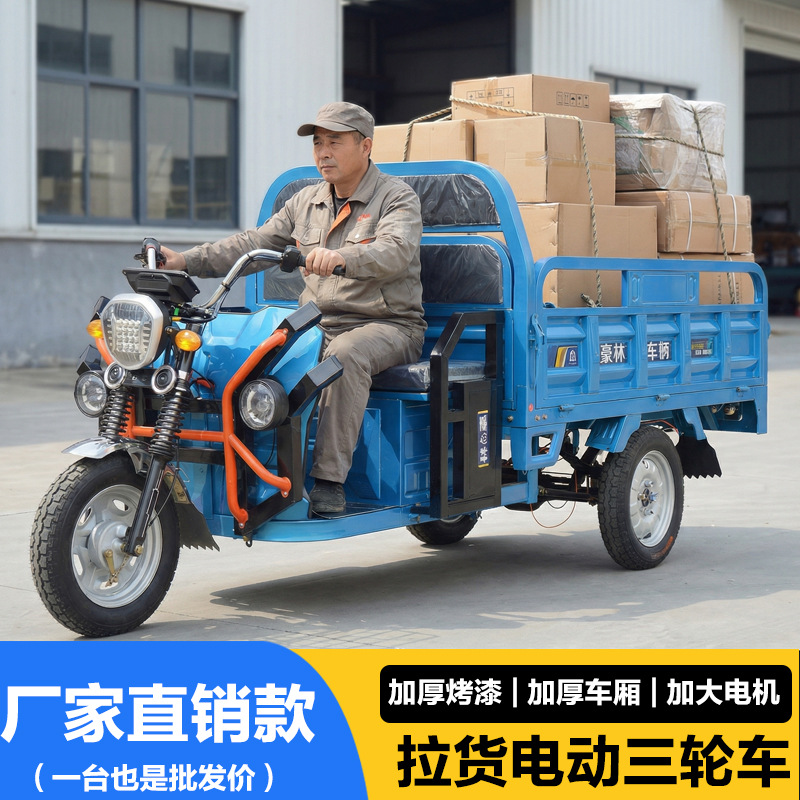 Triciclo eléctrico de carga pesada Wang agrícola tira de mercancías domésticas de alta potencia establecimiento de puestos de entrega expresos para personas mayores