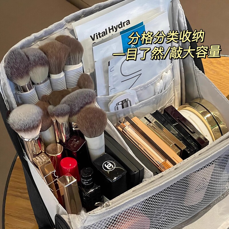 新款可立式笔袋大容量学生男女款高颜值便携站立竖式化妆包文具盒|undefined
