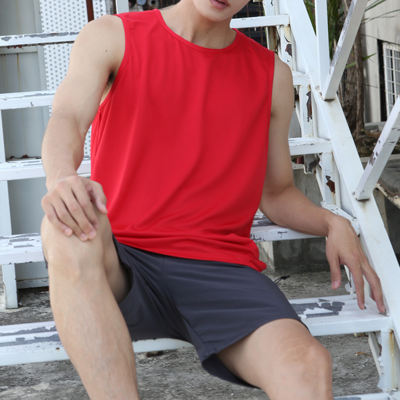 Chaleco deportivo para hombres de verano running fitness hielo rápido secado baloncesto entrenamiento de pista y campo camiseta sin mangas hombre hombro