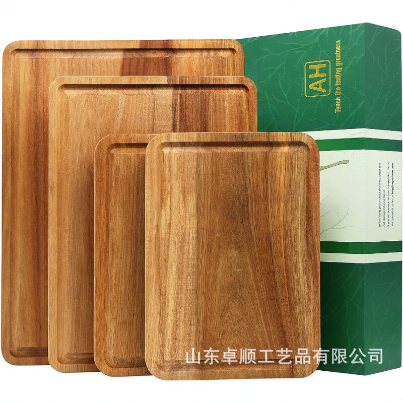 家庭用長方形の木のまな板の実木のピザのパンのステーキの食事のまな板の洋食の食器のアカシアのまな板|undefined