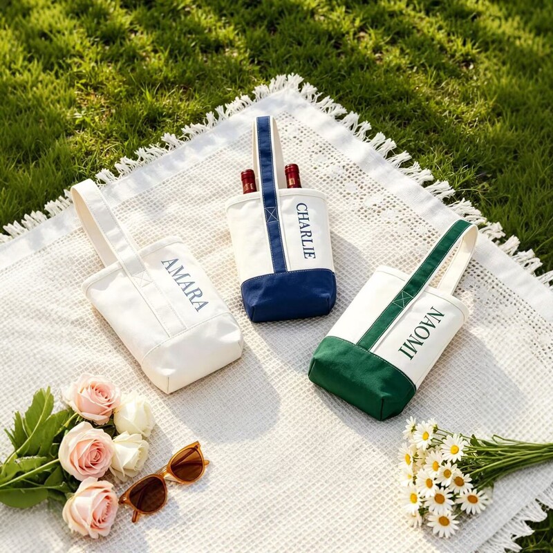 Cross-border canvas double-bottle wine bag with compartments, a simple and thickened design, perfect as a party gift bag Cross-border canvas double-bottle wine bag with compartments, a simple and thickened design, perfect as a party gift bag