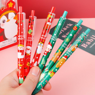 One grid Christmas press pen cute press pen Santa Claus holiday gift students learning stationery supplies