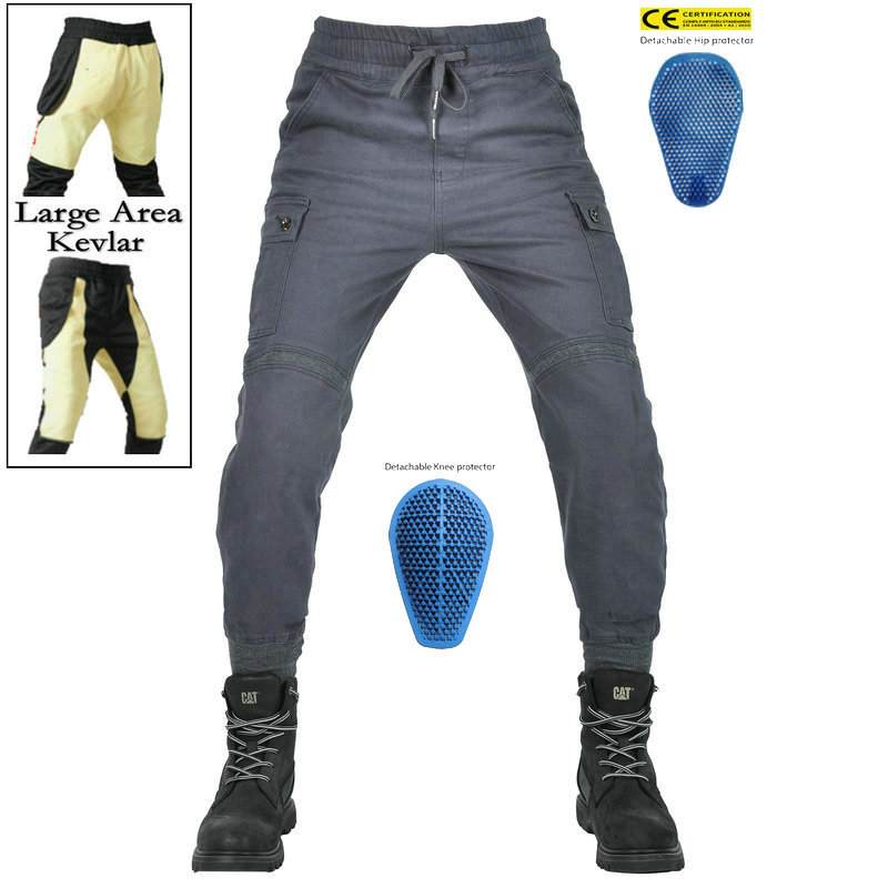Motocicleta ciclismo jeans casual locomotora shatter a prueba de viento Kevlar herramientas pantalones hombres cuatro estaciones protectora ajustable