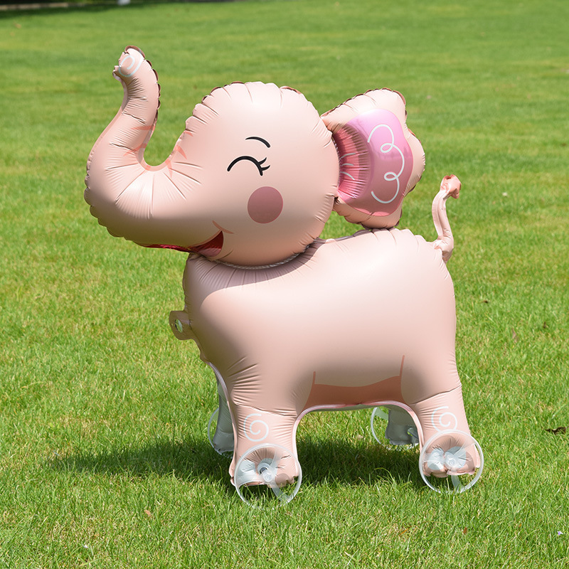 新しいスタイルの子供の赤ちゃんの誕生日車輪付き漫画ウォーキング動物バルーン装飾シーンレイアウトインターネット有名人の屋台商品|undefined