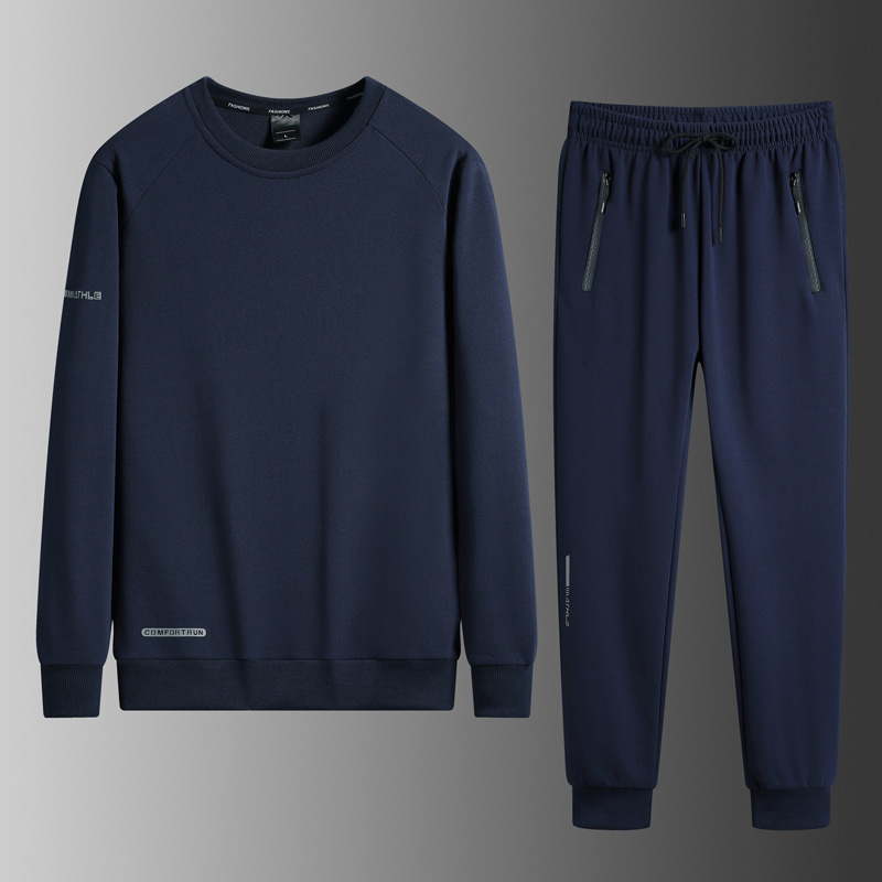 Nuevo otoño y invierno de moda para hombres con suéter de cuello redondo y pantalones casuales juveniles set de hogar set de dos piezas