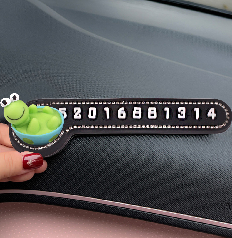 [Little Turtle] Lindos adornos de coche de dibujos animados, pantalla de control central de coche, decoración carnosa de musgo