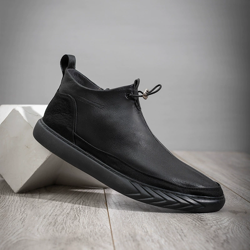 Европейская станция Зимняя мужская обувь повседневная обувь теплая низкая мужская обувь на флисовой подкладке мягкая обувь для прилива черная хлопчатобумажная обувь оптом выбор