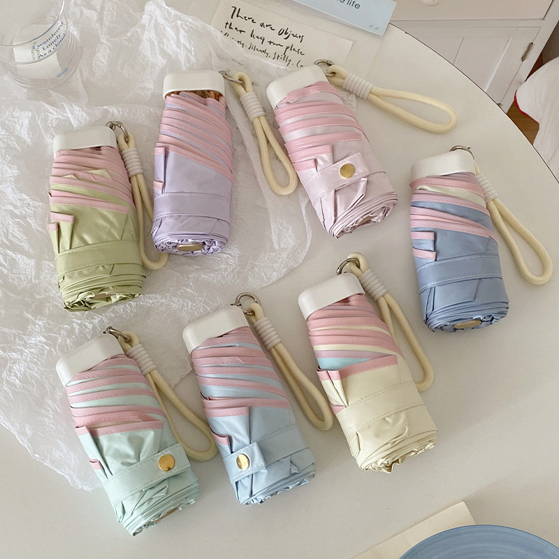 見栄えの良い、超軽量でコンパクトな 40% off ミニ日傘、晴雨兼用、女性用ポータブルダブルカラーグル日焼け止め UV|undefined