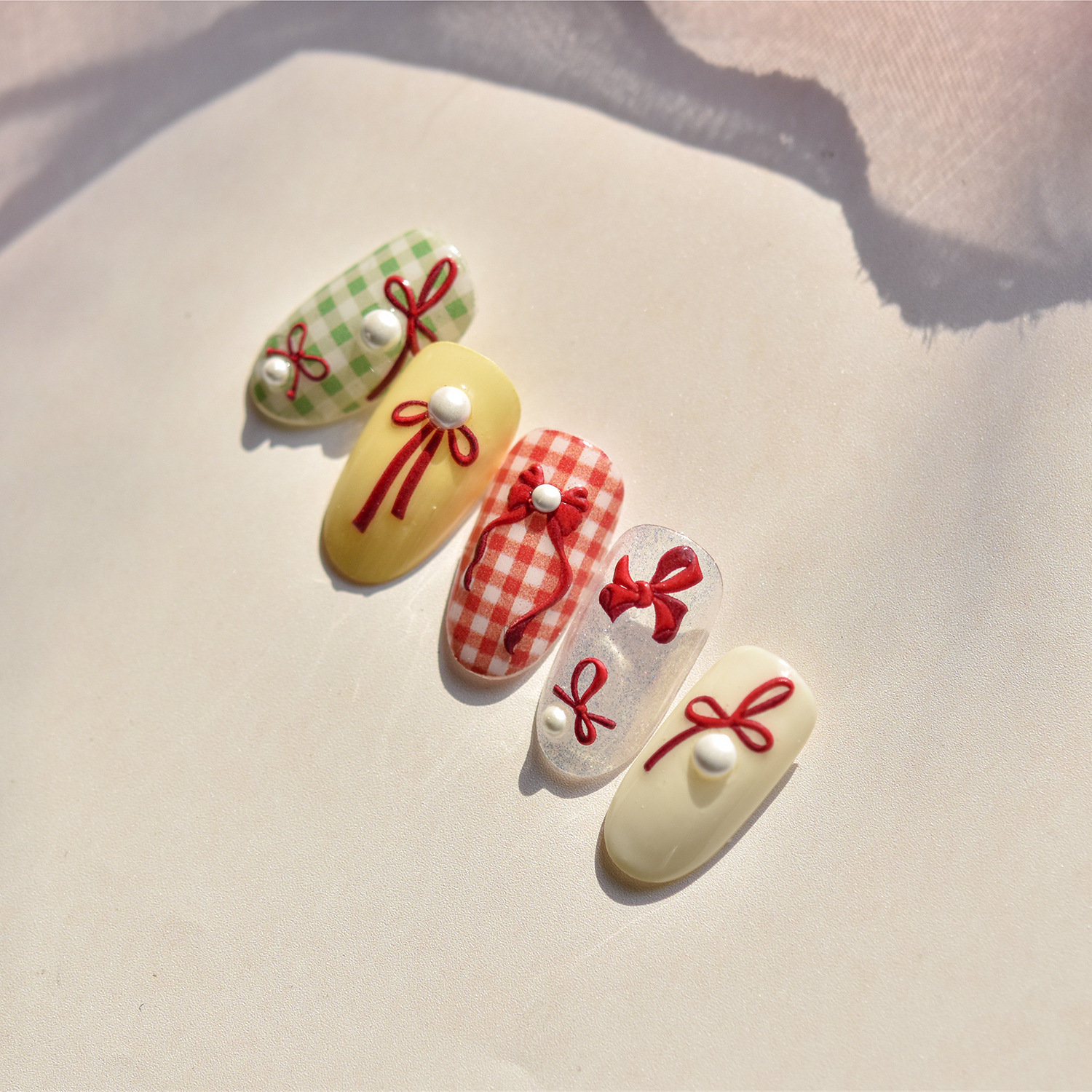 10g Weight Nail Decals  Classification of Nail Art Accessories Nail Patches Nail Supplies PET Material Cartoon, Bow Knot Pattern Sweet, Simple Style Style Sweet Simple Style Cartoon Bow Knot PET Nail Patches 20