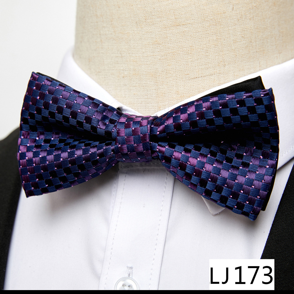 Cravatta formale da uomo con fiocco in seta poliestere con nuovo motivo_voghion.com