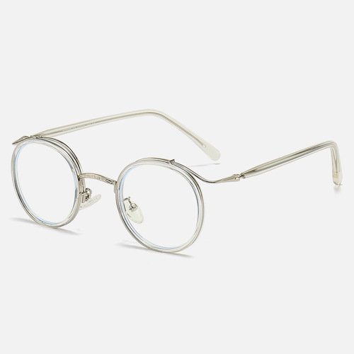 New Fashion Trend Retro Japanese Round Frame Glasses for Men and Women TR90 Transparent Bare Skin Anti-Blue Light Eyeglass Frame
