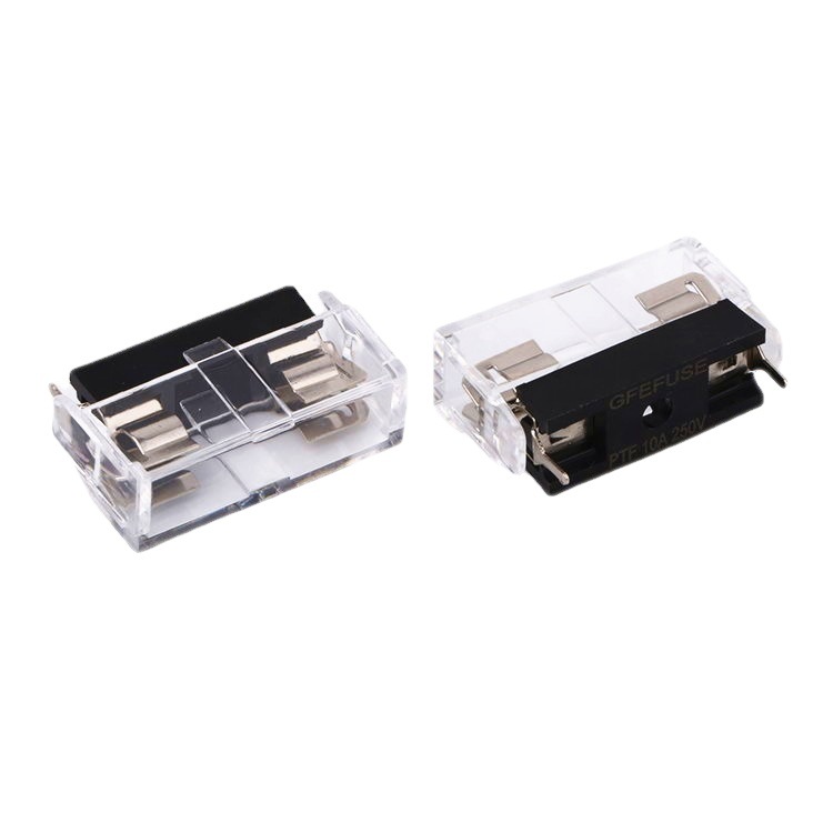 贡福自主品牌轨道保险丝座保护透明盖焊接电路板保险丝座耐温