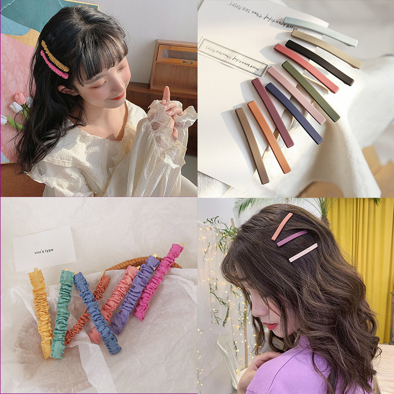 Candy-colored word clip fold hairpin Jap...