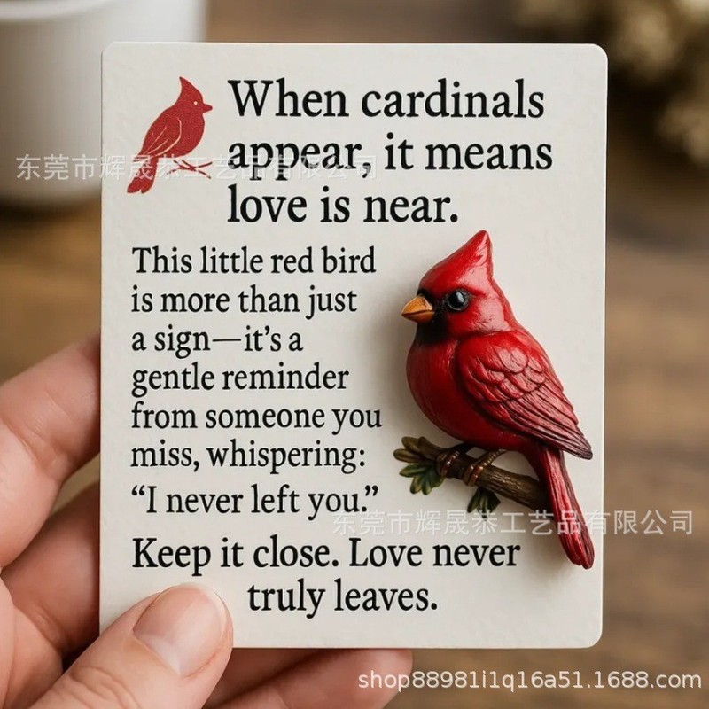 跨境新款Pocket Cardinal Pin口袋红雀别针|undefined