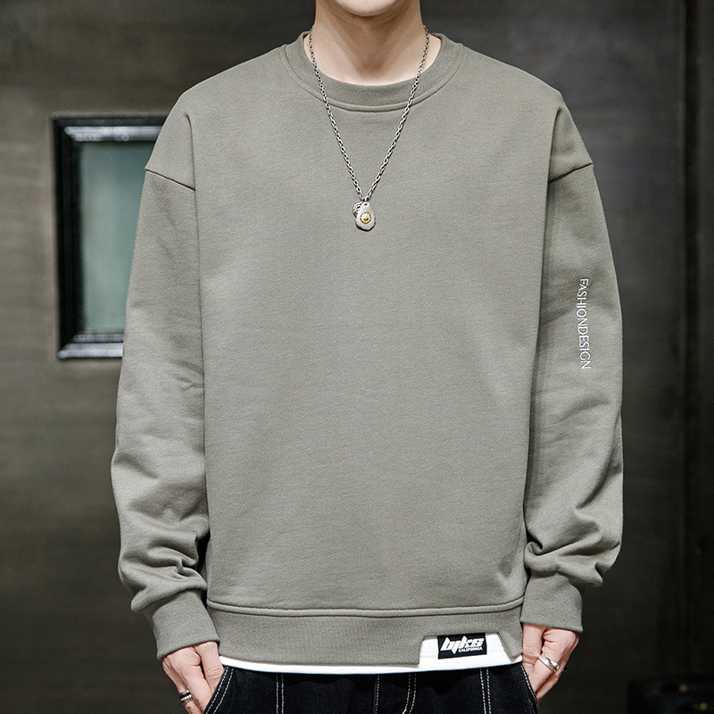 Võlts kahe kapuutsiga pluss-suuruses pikkade varrukatega meeste kevad- ja sügiskollektsiooni 2024 uue rõivabaasiga T-särk_voghion.com