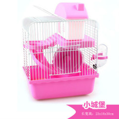 Pet Hamster Cage Small Castle Villa Goldfish Bear Cage Small Double Layer Breeding Cage with Sleeping Room Hamster Supplies Factory