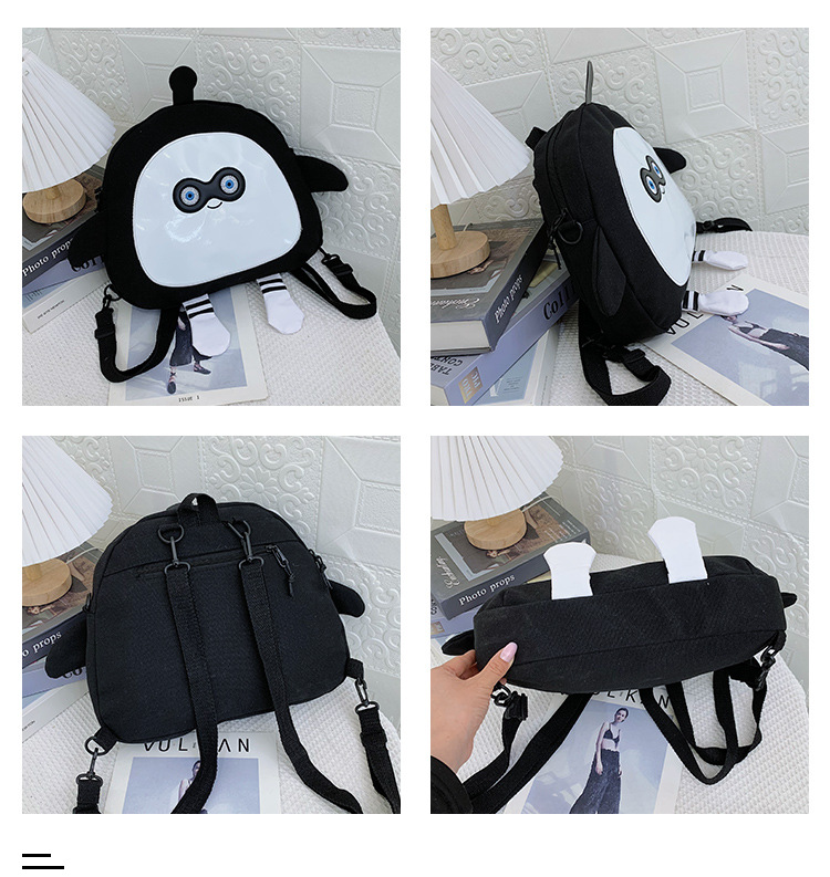 The new 2024 children's egg-shaped party backpack is a cute cartoon canvas single-shoulder bag and a fashionable and stylish small backpack undefined