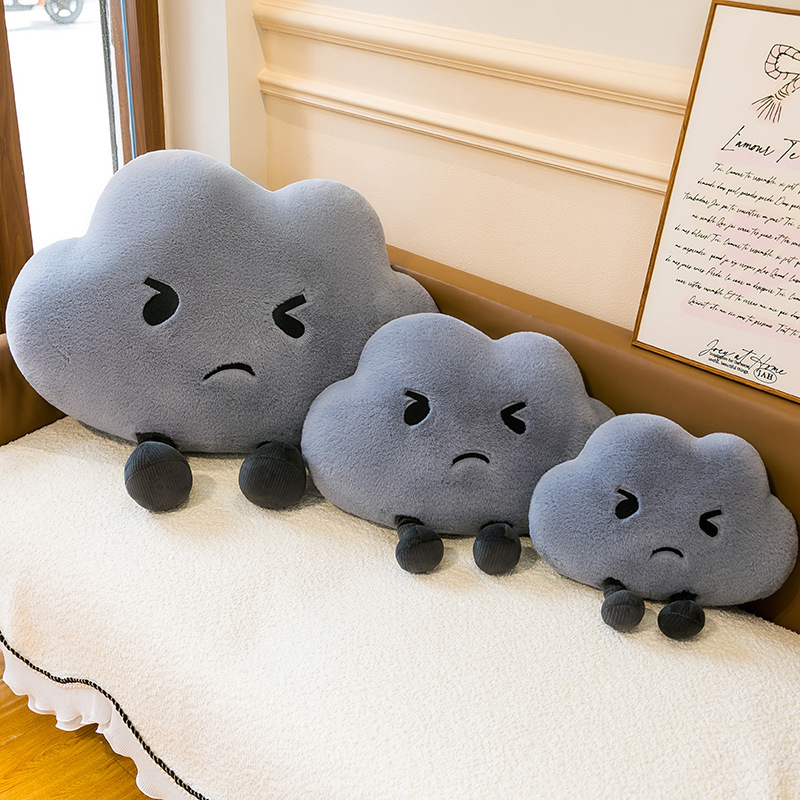 New creative mood cloud plush pillow, cute cloud sleeping companion toy, no worries, no unhappiness pillow