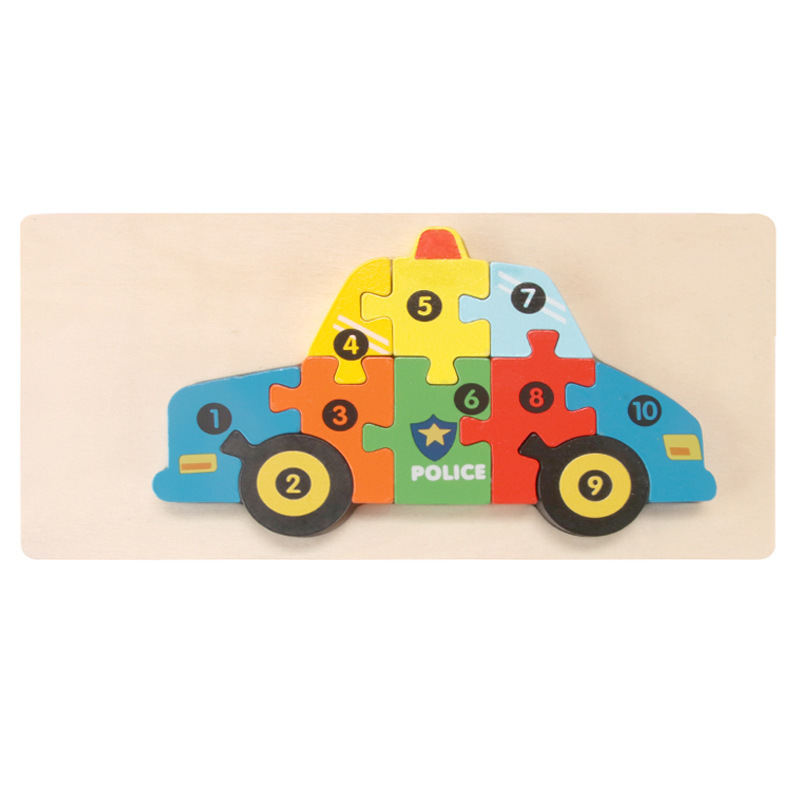 CPC niños pequeños animales de madera tráfico cognitivo rompecabezas de inteligencia de bebés educación temprana rompecabezas tridimensional juguetes de bloques de construcción image 10