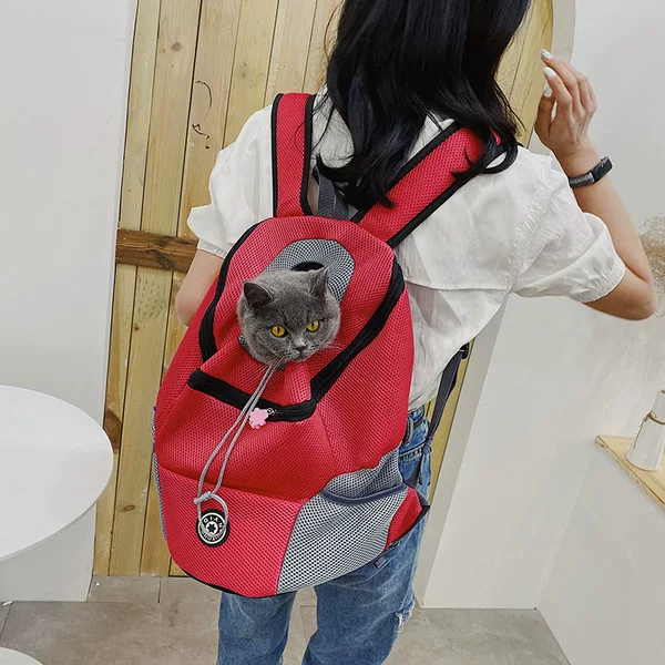 Breathable dog bag pet backpack cat bag space travel pet bag cat chest backpack out carrying bag