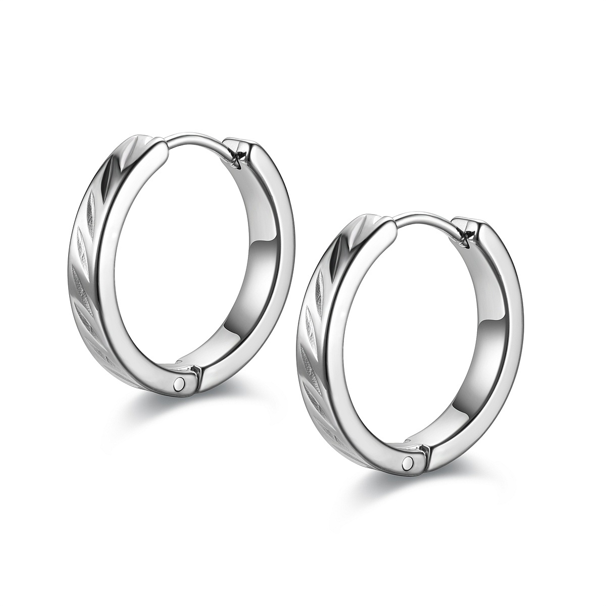 Simple Style U Shape Titanium Steel Polishing Earrings 1 Pair display picture 21