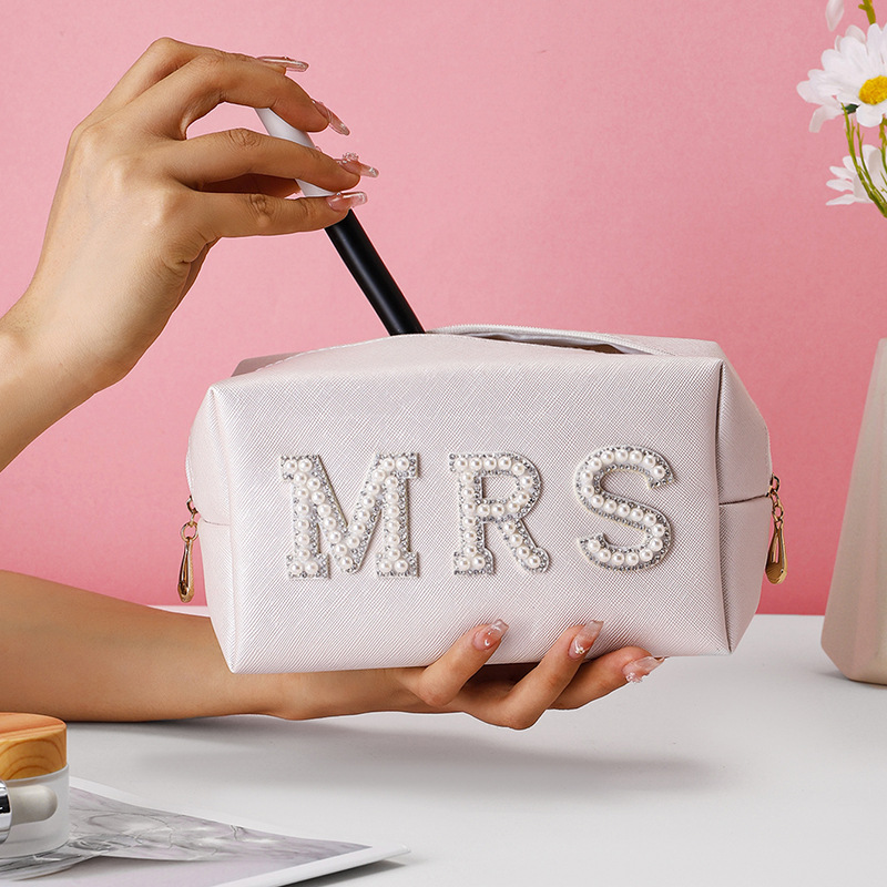 Amazon nuevo portátil carta perla bolsa de cosméticos gran marca de moda de alta apariencia de maquillaje bolsa de almacenamiento al por mayor