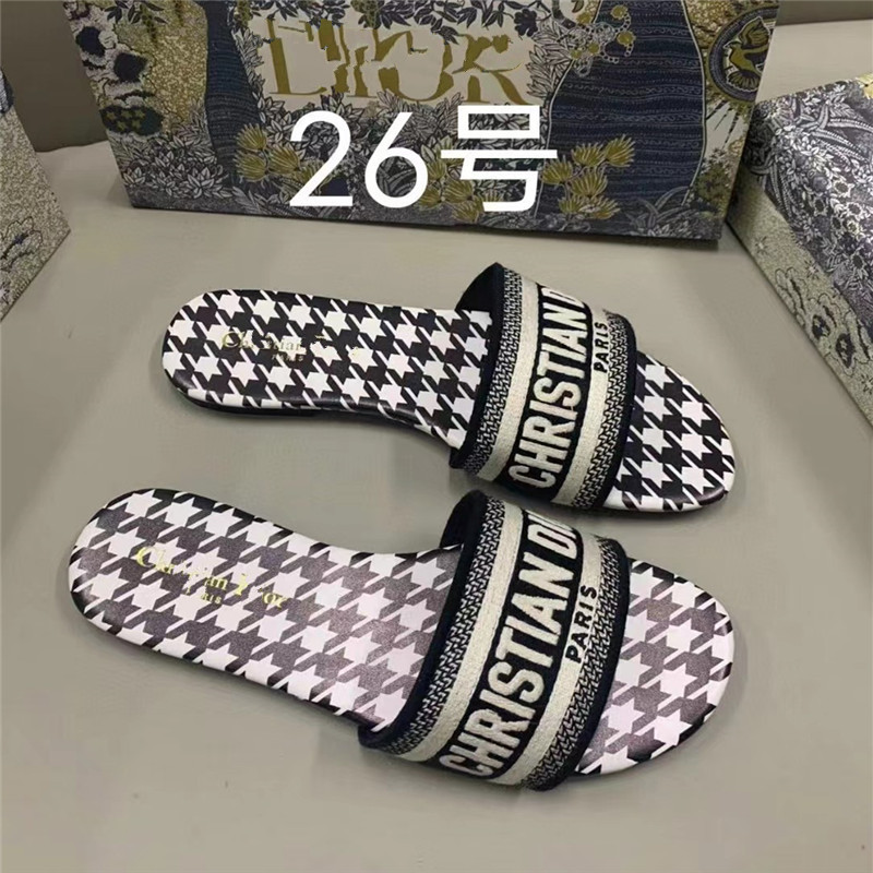 外贸D家拖鞋女经典款提花刺绣夏季沙滩外穿一字型女式拖鞋出货快|undefined