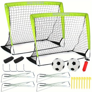 2 Portable Football Goal Sets of 4 X 3 Feet Including 2 Cross-Border