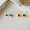 Fashionable brand golden advanced earrings heart shaped, Korean style, silver 925 sample