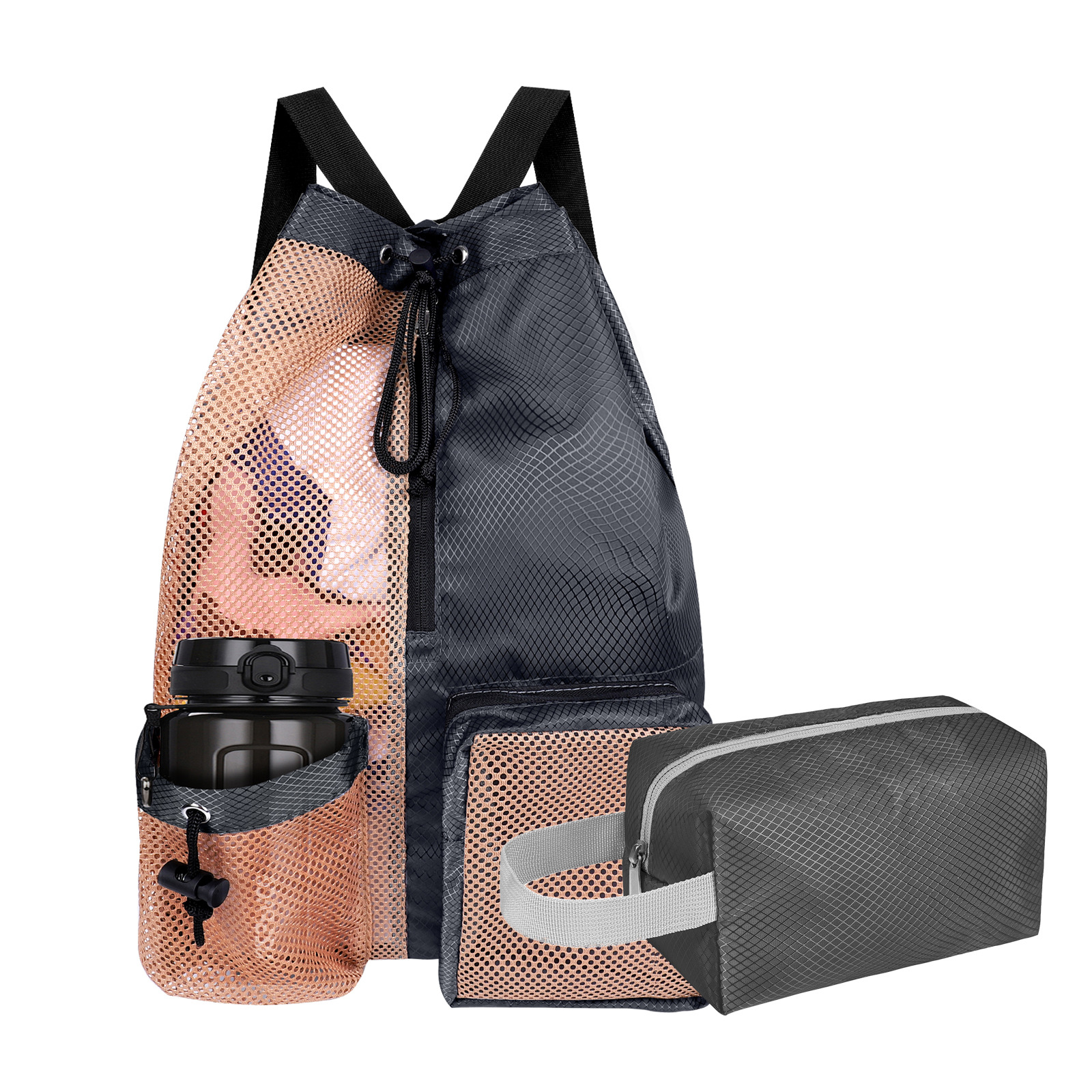 Nueva moda, tendencia, bolsa de natación, mochila con cordón de malla, bolsa húmeda, mochila de playa, bolsa de equipo de entrenamiento de gimnasio