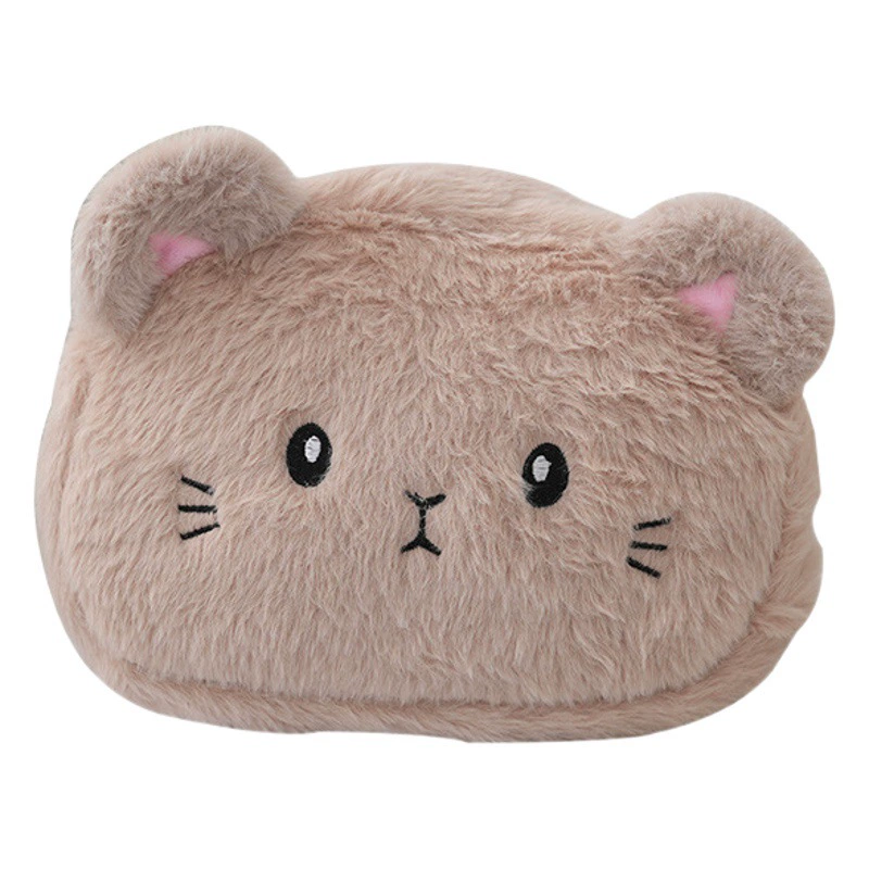 Кошка портмоне круглая сумка-мессенджер милая плюшевая маленькая сумка мини-сумка через плечо Маленькая девочка Сменные аксессуары пушистая сумка