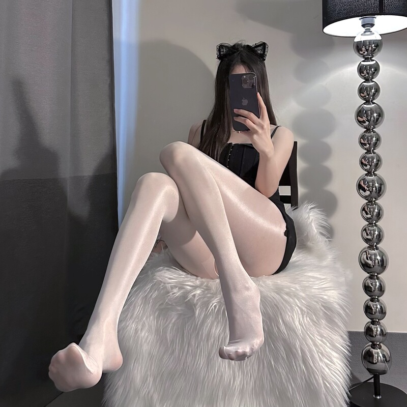 Sexy Oily Socks Underwear Sexy Stockings Transparent Oily Bare Ammonia Core-spun Silk one-piece Open Crotch Closed Crotch Pantyhose for Women