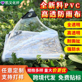 跨境防雨布阳台加厚防水布透光软玻璃大棚保温雨布PVC透明防雨布