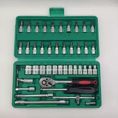 tool 1/4 small flying Rod: Mühərrik tənzimləmə alətləri - 46-piece-set-of-combination-tools-green-46