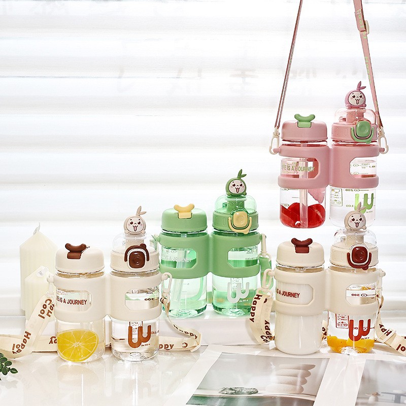 Himbedi tazas de agua para niños lindas tazas de bebidas portátiles para niños y niñas con mangas de paja para estudiantes al aire libre