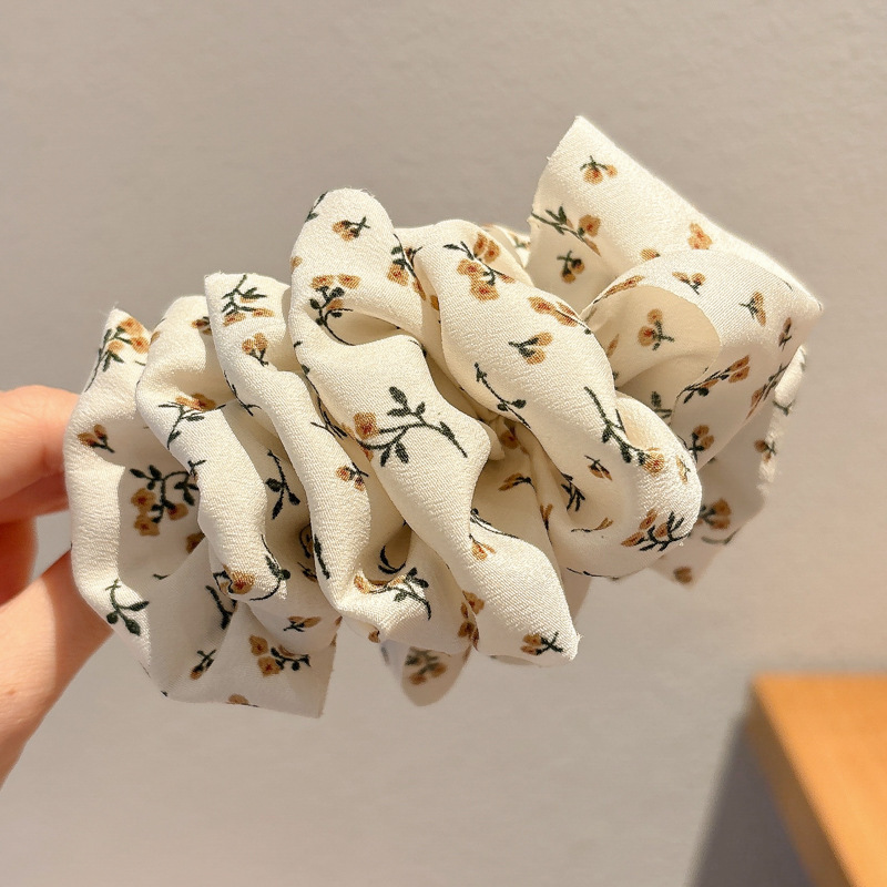法式波点云朵蝴蝶结发夹女后脑勺韩系盘发半扎香蕉夹春夏发卡头饰|undefined