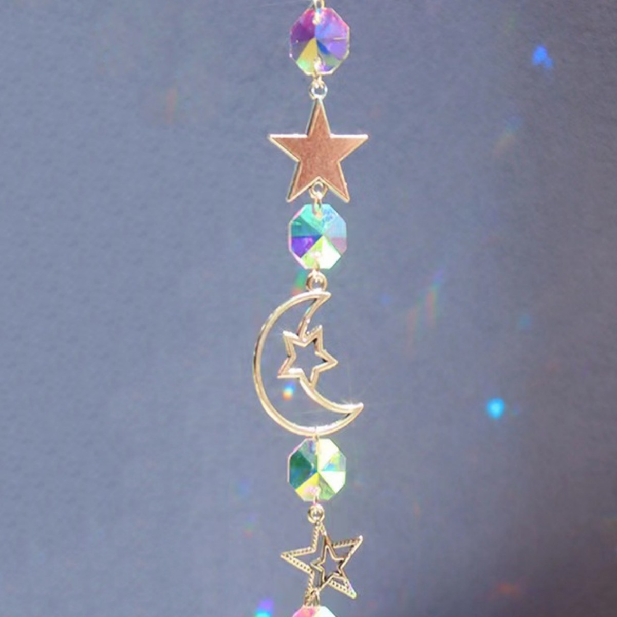 suncatcher Silver Planet Galaxy Sun Moon Stars Crystal Sunlight Catcher Pendant Decoration Wind Chime_voghion.com