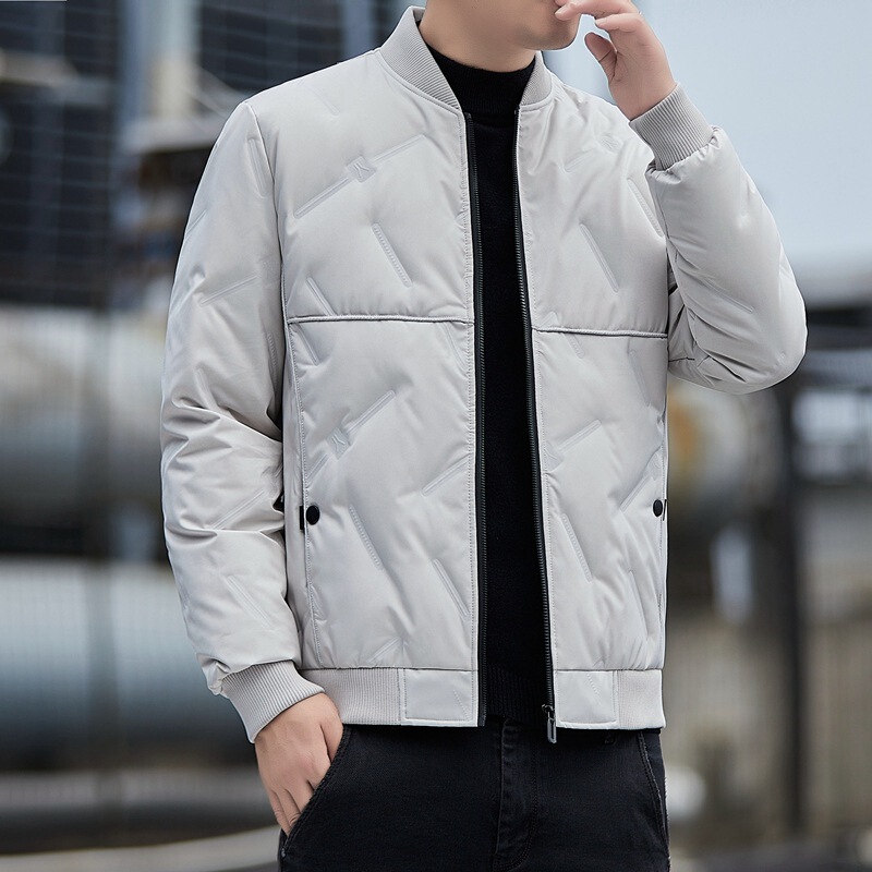 Autumn and Winter New Men's Down Jacket Korean Casual Baseball Collar Duck Down Jacket All-match Fashionable Warm Men's Wear