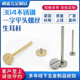表带一字平头螺丝连接杆生耳杆手表连接轴不锈钢空心杆凹凸接口扣