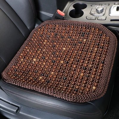 Four-Season Universal Car Seat Cushion Three-Piece Set, Summer Cooling Mat Single Piece Bodhi Cooling Mat, Breathable Wooden Bead Truck Seat Cushion (Multi-function pad) - hooked-bodhi-ka-internet-cafe-beads-square-mat