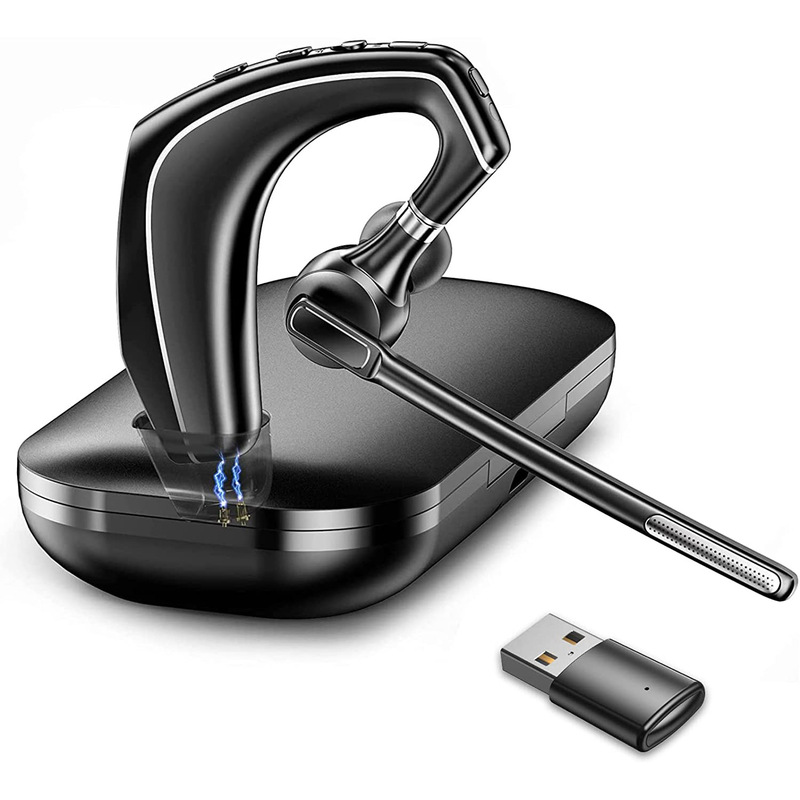 Business Bluetooth headset 500mAh charging box computer wireless headset with noise reduction microphone USB-A adapter