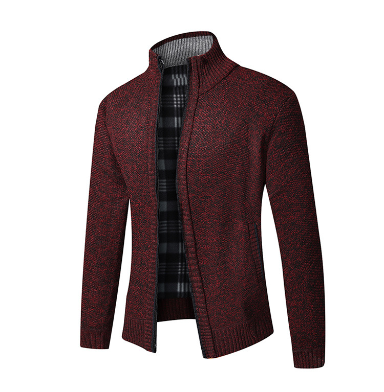 Herren Strickjacke Für Herbst Winter Gefüttert Mit Stehkragen_voghion.com